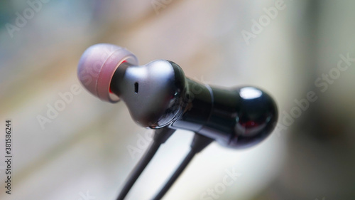 Wireless earbuds close up