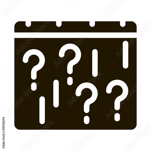 Calendar With Question glyph icon vector. Calendar With Question Sign. isolated symbol illustration