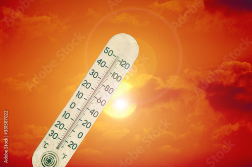 Thermometer and sun