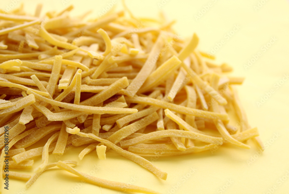 homemade noodles, prepared with flour and eggs homemade noodles, prepared with flour and eggs