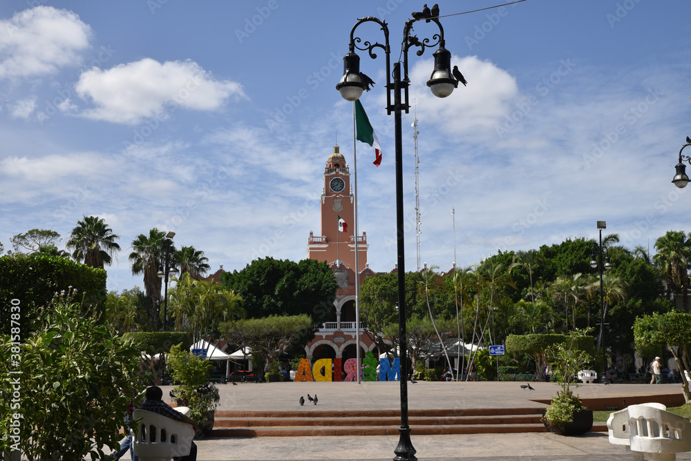 Place publique à Mérida, Mexique