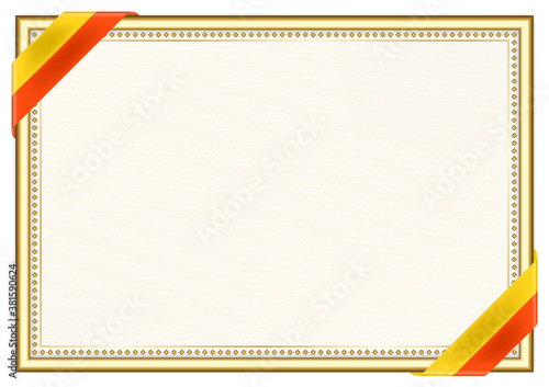 Horizontal  frame and border with Bhutan flag
