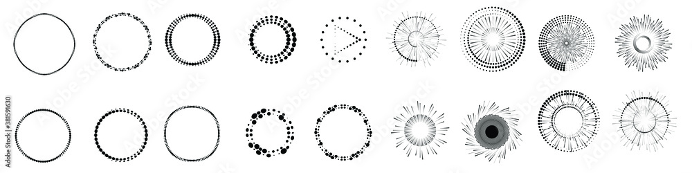 Halftone dots in circle form. round logo . vector dotted frame . design element Halftone dots in circle form. round logo . vector dotted frame . design element