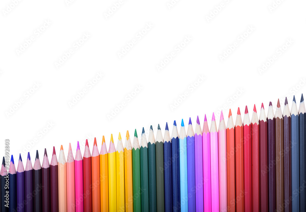 color pencils isolated on white background color pencils isolated on white background