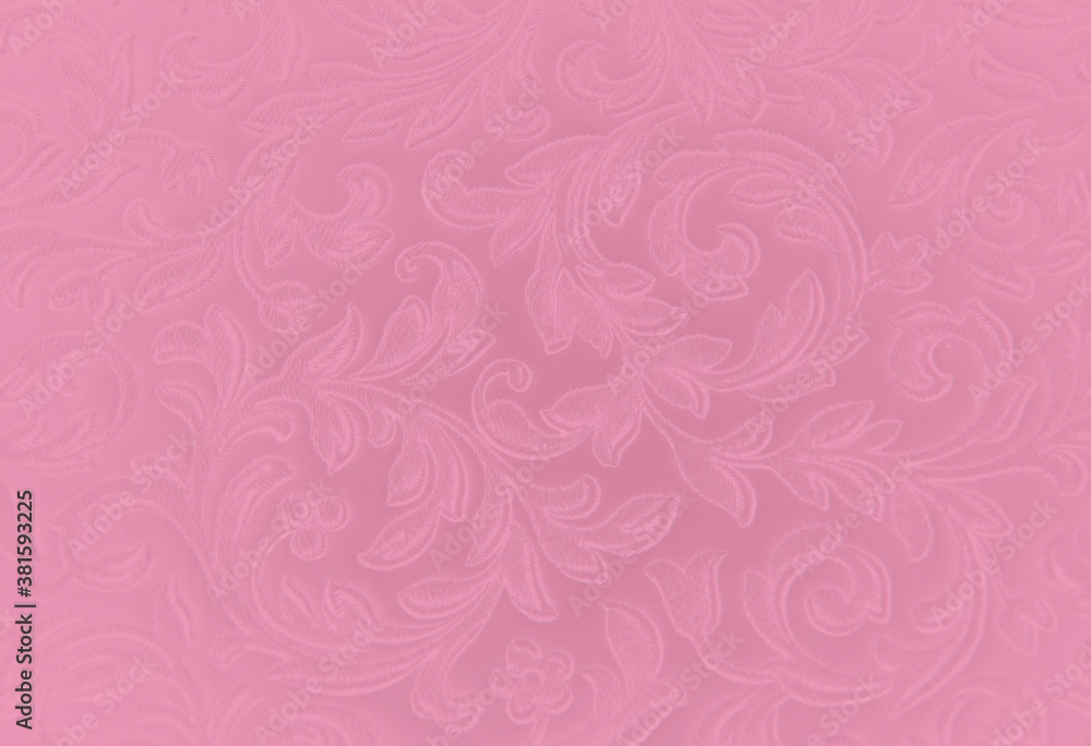 Pink background with floral fantasy pattern Pink background with floral fantasy pattern