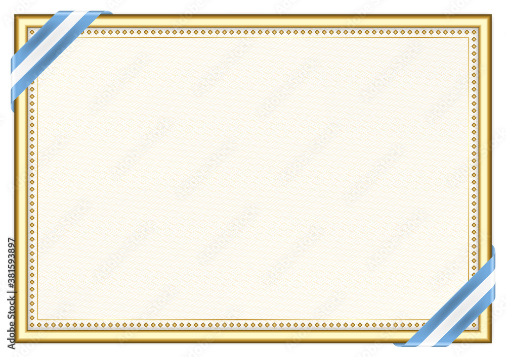 Horizontal  frame and border with Argentina flag