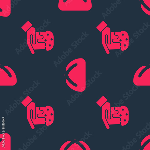 Set Human hand and easter cake and Easter cake on seamless pattern. Vector.