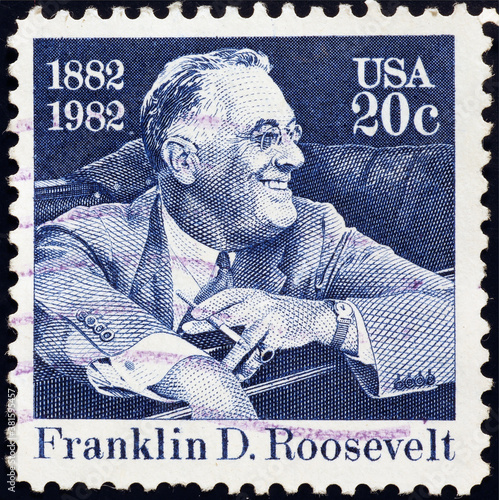Franklin D.Roosevelt on american postage stamp photo