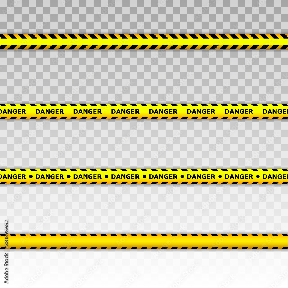 Danger and Police Tape Lines for restriction and dangerous zones