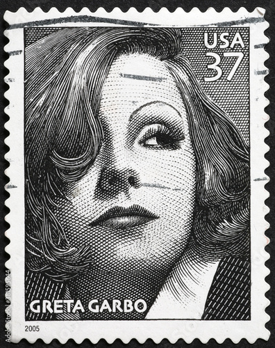 Greta Garbo on american postage stamp photo
