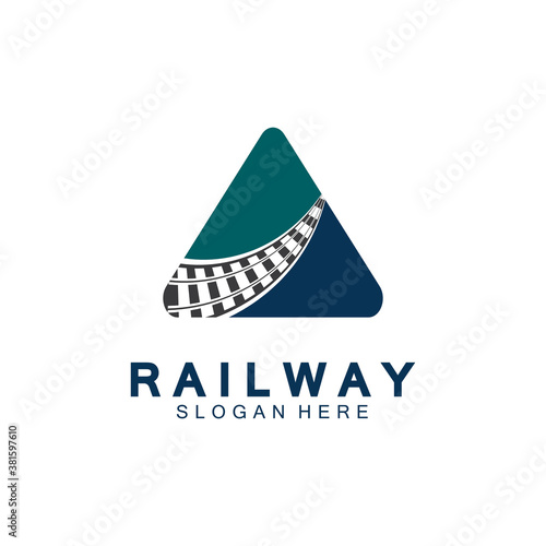 Simple Rail logo vector icon design illustration