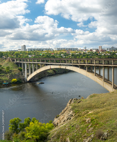 bridge across the Old Dnieper in the city of Zaporozhye © valeie