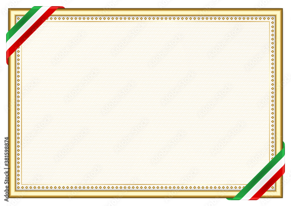Horizontal  frame and border with Iran flag