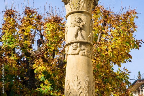 Canvas Print Fribourg, Switzerland, Located at the Place du Petit-St-Jean, Sainte-Anne is the patron saint of the tanners corporation whose abbey was nearby