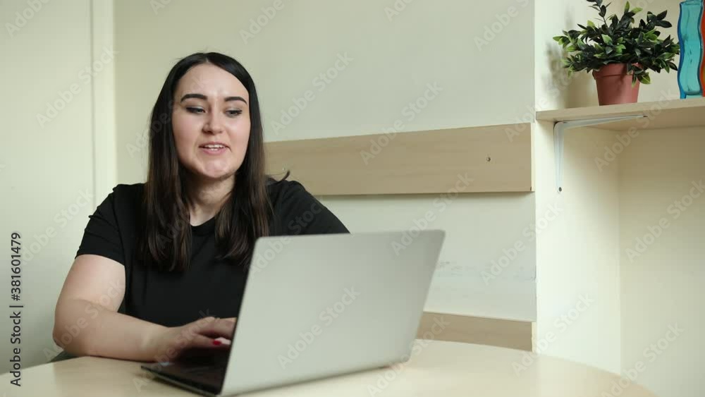 Female employee speak talk on video call with diverse colleagues online briefing, woman worker have webcam group conference coworkers modern laptop at home, happy smiling using computer in school. Female employee speak talk on video call with diverse colleagues online briefing, woman worker have webcam group conference coworkers modern laptop at home, happy smiling using computer in school.