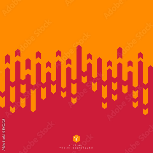 Abstract Vector background merges of 2 colors with red tones.
The ends of the lines and elements are arrow shape.