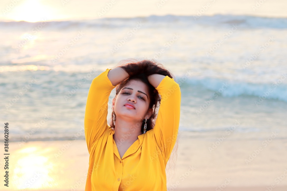 woman portrait beauty, closeup, front view model