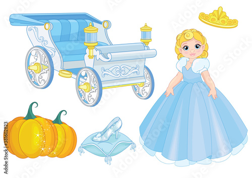 Set of fantasy cartoon characters and fantasy theme isolated on white background 5