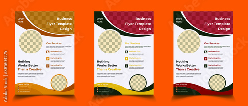 Business Flyer Design Creative Simple Flyer Design Poster sets of colorful shapes