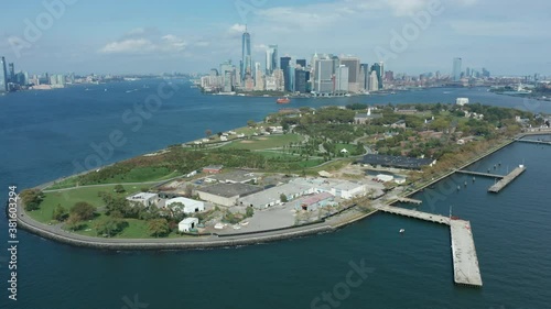 flying over Governor's island towards NYC & tilting up photo