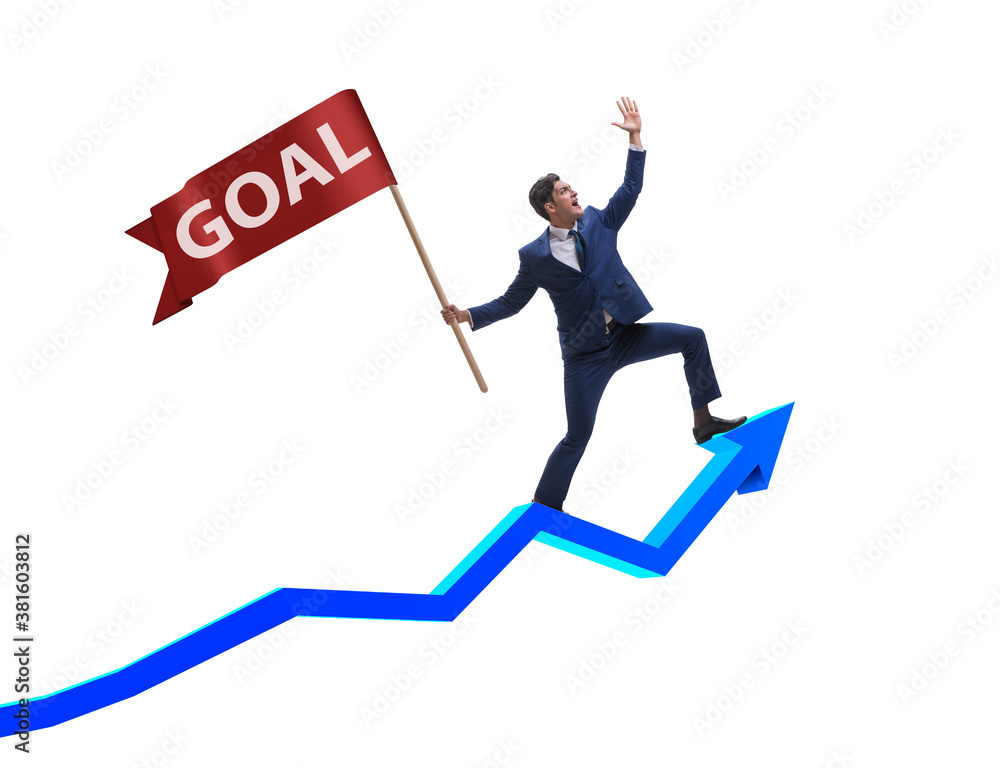 The businessman achieving his business goals and targets The businessman achieving his business goals and targets