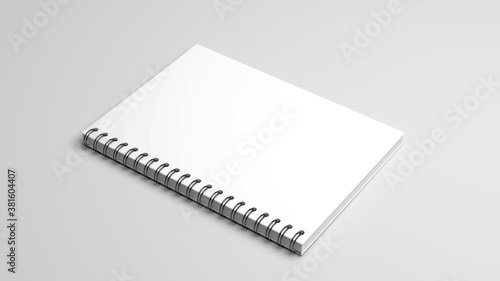 Blank white stationery on white background.