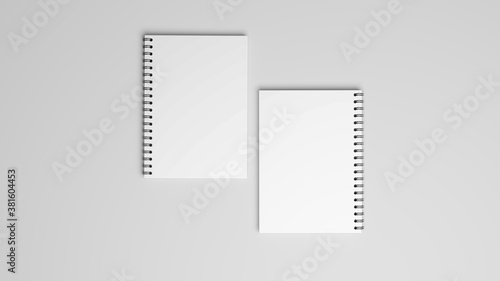 Blank white stationery on white background.