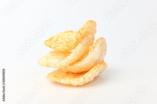 Sweets made of rice on a white background