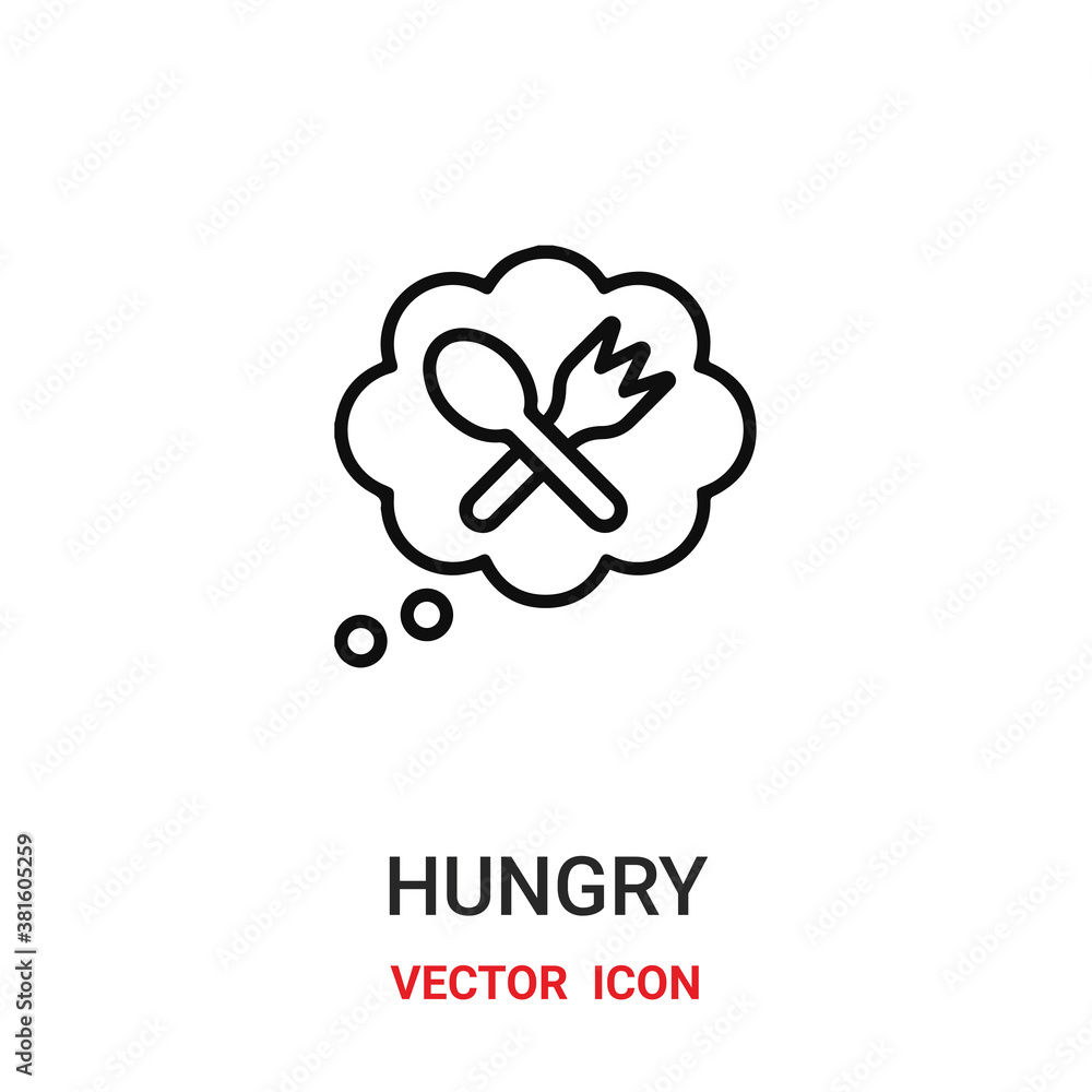 hungry icon vector symbol. hungry symbol icon vector for your design. Modern outline icon for your website and mobile app design. hungry icon vector symbol. hungry symbol icon vector for your design. Modern outline icon for your website and mobile app design.
