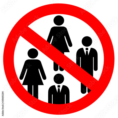 No meetings vector sign
