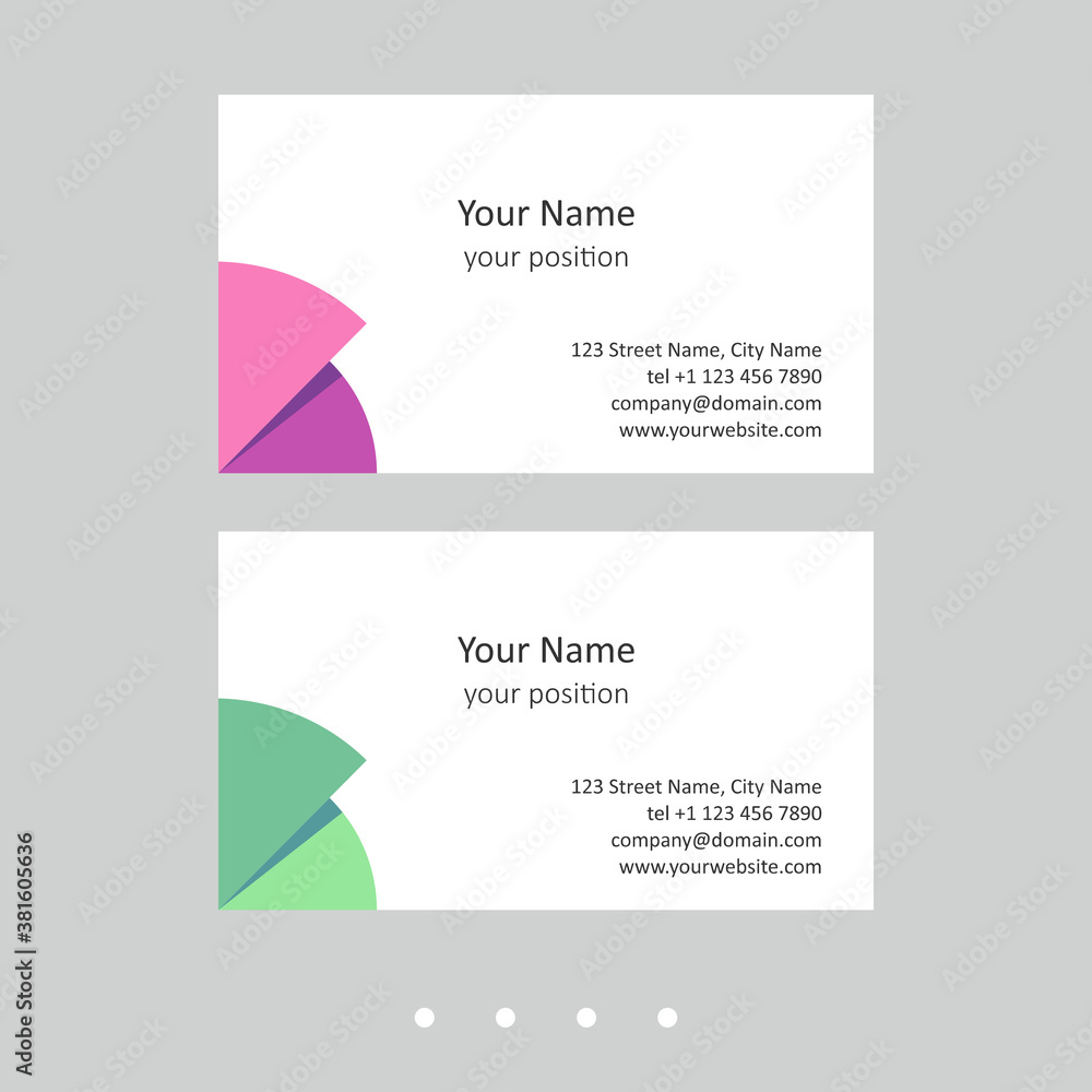 Fototapeta premium Editable business card template. Simple design in two color schemes.