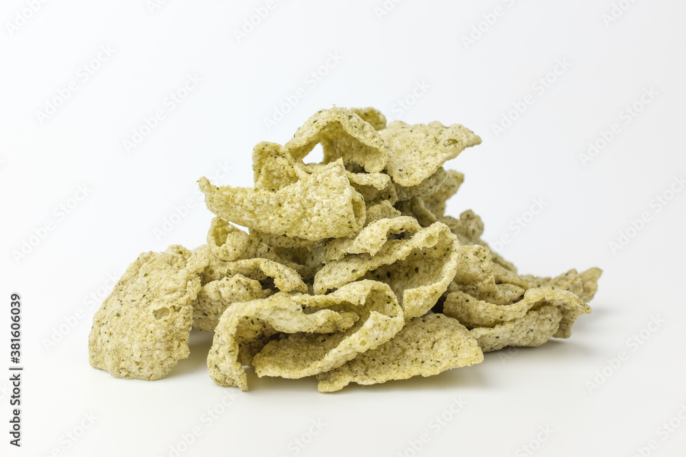 Pastry made of seaweed on a white background Pastry made of seaweed on a white background