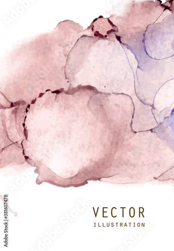 Alcohol ink vector texture. Fluid ink abstract background.