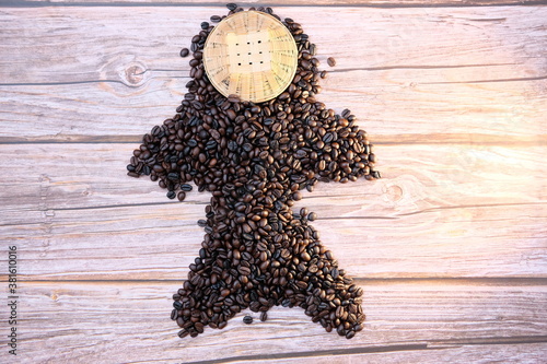 close up roast coffee bean background and texture