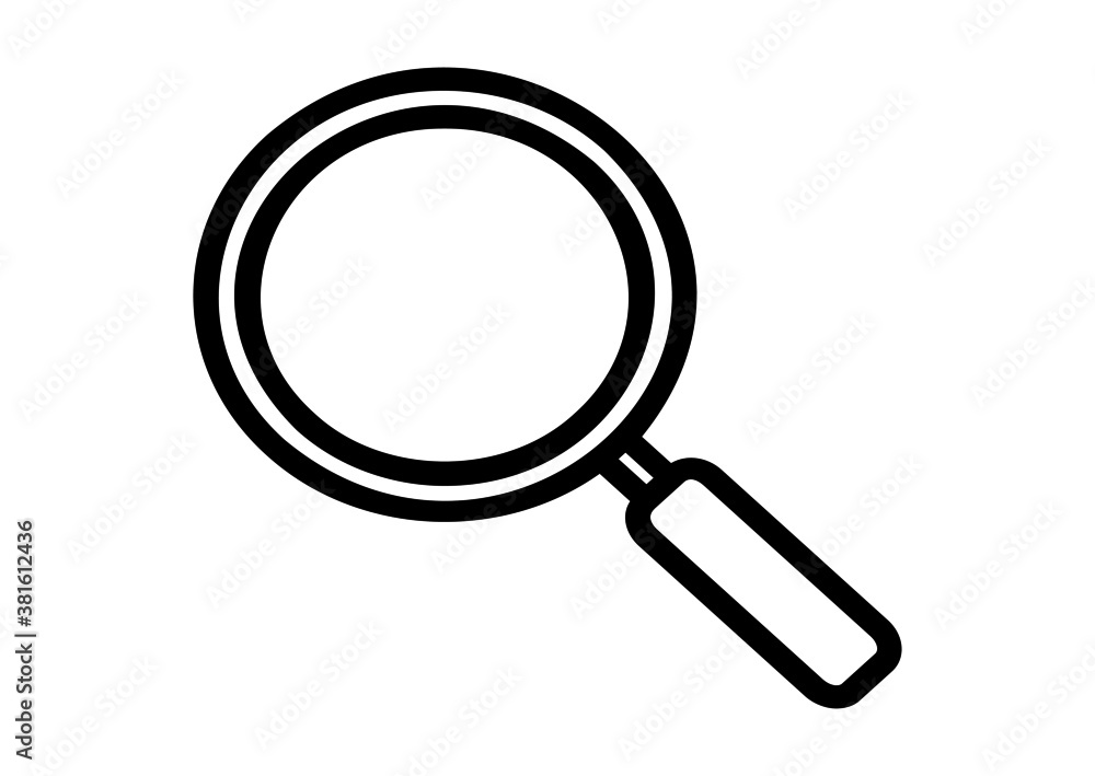 Magnifying glass or search icon, flat vector graphic on isolated background. Magnifying glass or search icon, flat vector graphic on isolated background.