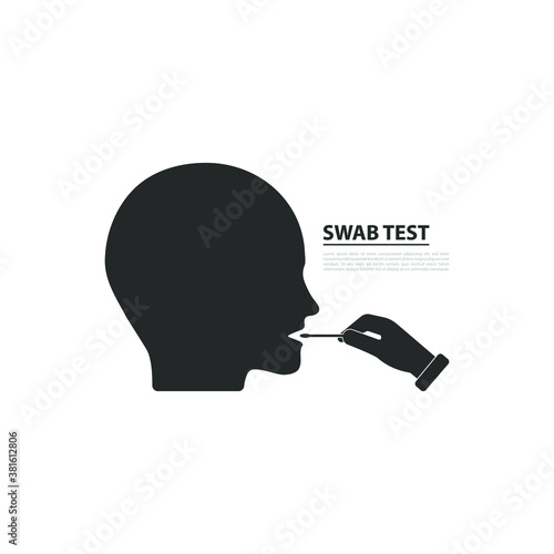 Mouth swab test for COVID-19 icon concept isolated on white background. Vector illustration