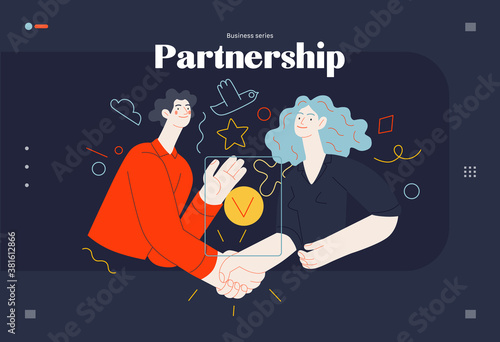 Business topics - partnership, web template