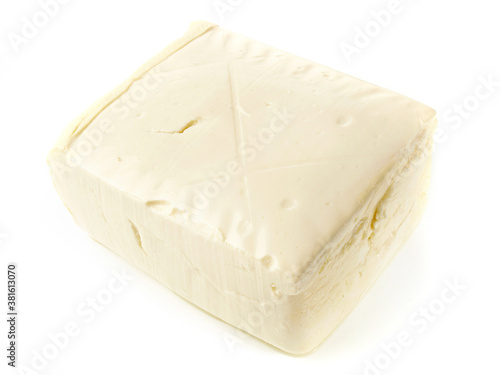 Classic Silken Tofu on white Background - Isolated
