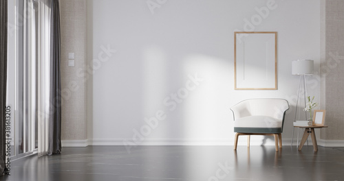 Mock up poster frame in living room..