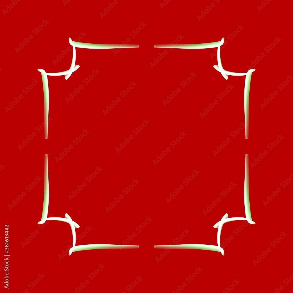 Frame on a red background. Border design illustration. Red square frame