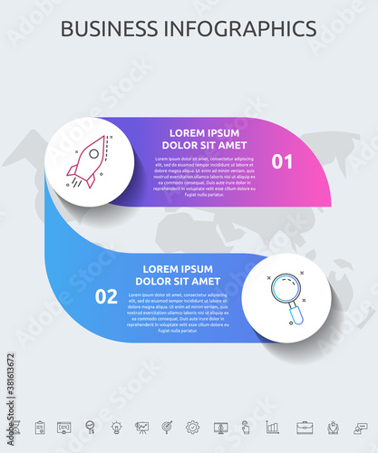 Vector infographic template circles for two labels, diagram, graph, presentation. Business concept with 2 options. For content, flowchart, steps, timeline, workflow, marketing, banner, levels, chart