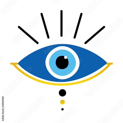 Vector conceptual blue evil eyes symbol, talisman, amulet icon.