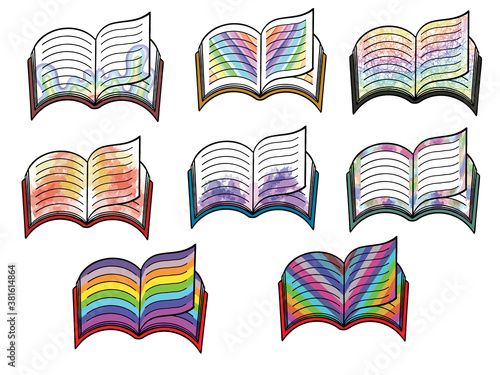 Books clip art collection. You can use this file to print on greeting cards, frames, mugs, shopping bags, wall art, phone boxes, wedding invitations, stickers, decorations, and t-shirts.
