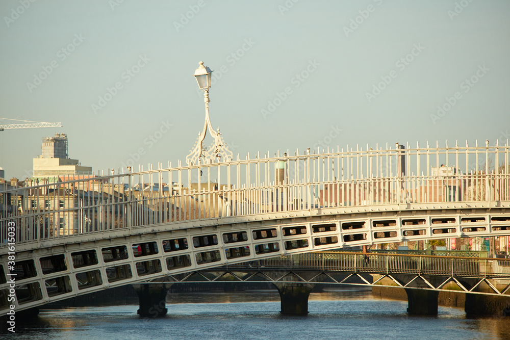 The Ha'penny bridge in Dublin City, Ireland