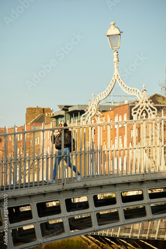 The Ha'penny bridge in Dublin City, Ireland