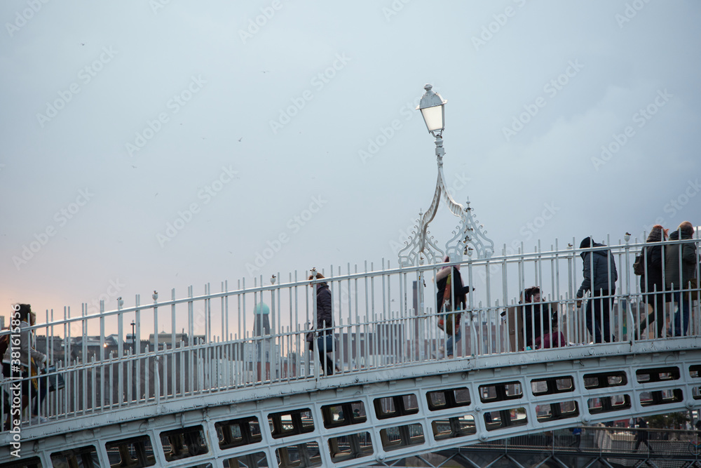 The Ha'penny bridge in Dublin City, Ireland