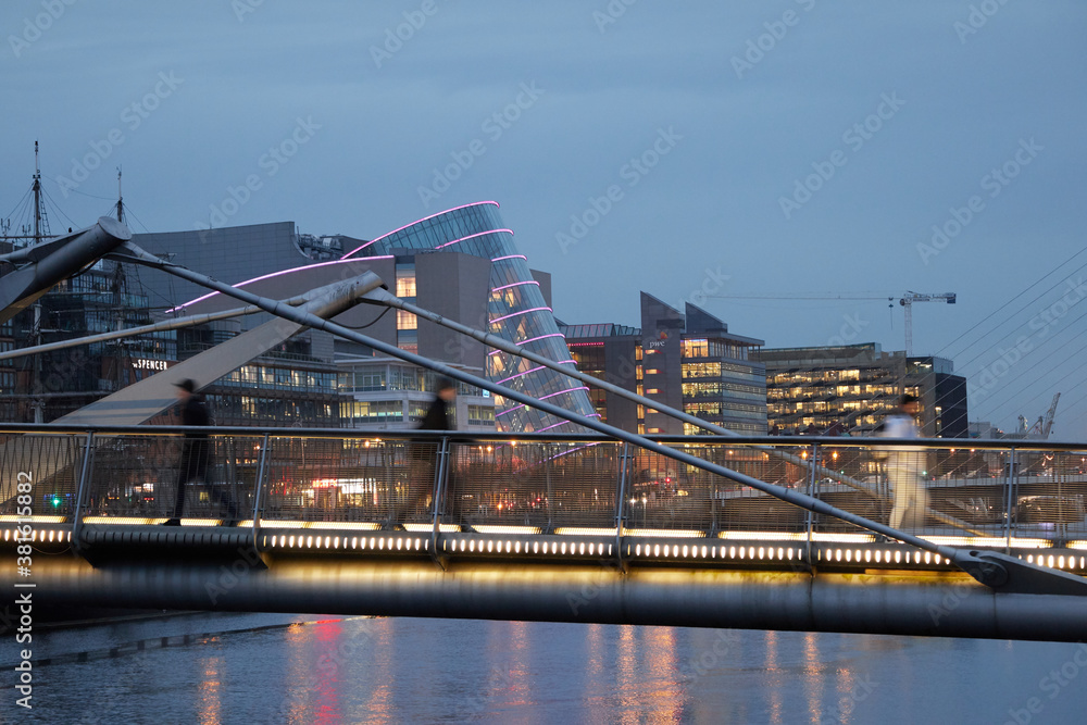 A view along the quays in Dublin City, Ireland