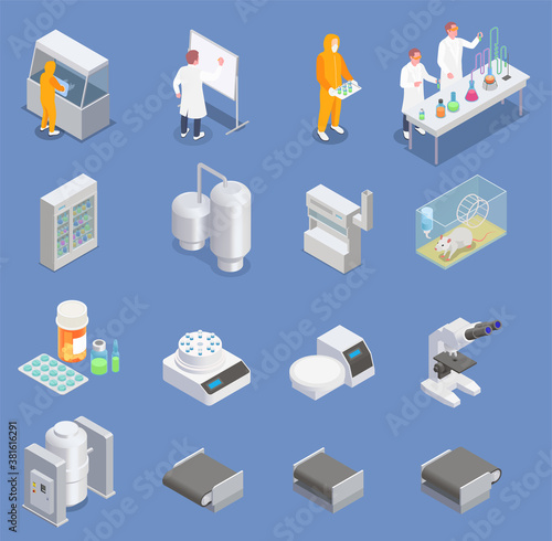 Pharmaceutical Production Icons Collection