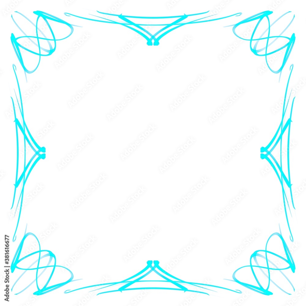 Blue frame on a white background. Border design illustration. White square frame with Blue border. Decorative Design for weddings and Christmas. Blue frame on a white background. Border design illustration. White square frame with Blue border. Decorative Design for weddings and Christmas.