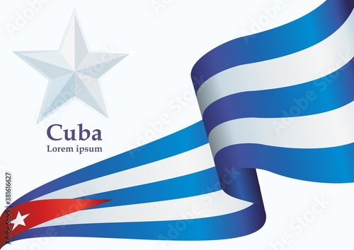 Flag of Cuba, Republic of Cuba. Bright, colorful vector illustration
